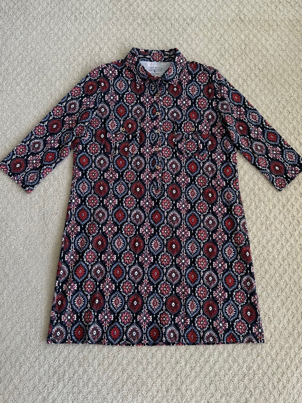 Duffield Lane Signature Stretch Cotton Jersey Coco Dress Medallion XL Classic - Picture 4 of 12